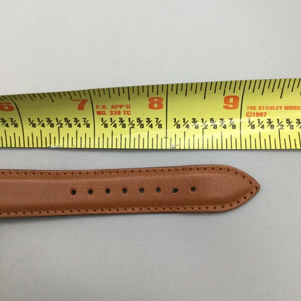Mary Engelbreit Pals Womens Watch 34mm Gold Tone Brown Leather Band New Battery